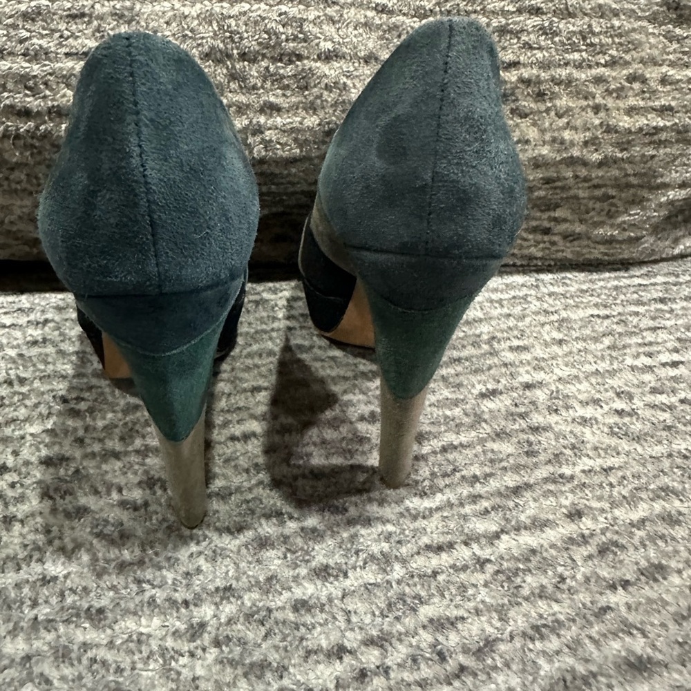 7 For All Mankind Open Toed Platform Heels, Size … - image 4